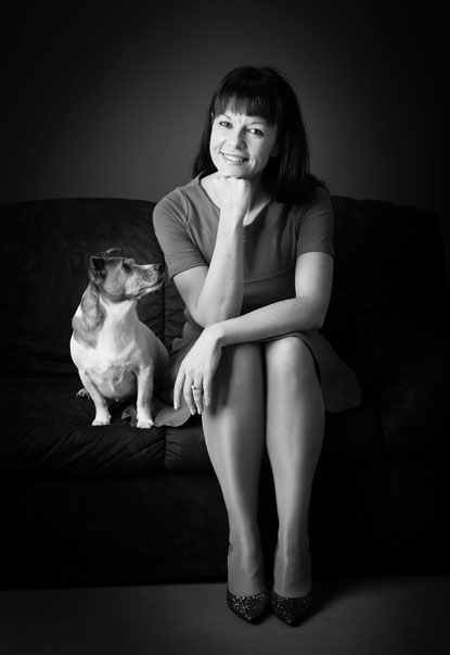 Geri Maye with her loyal pet Clooney in our portrait collection.   